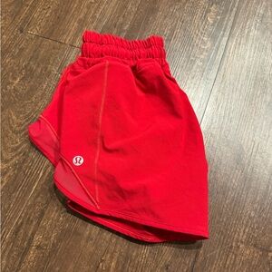 Lululemon Red Hotty Hot Shorts